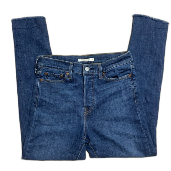 Levi's Wedgie Skinny Button Fly Raw Hem Sz 28 - Picture 2 of 9